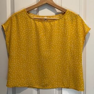 Summer blouse- cheery yellow with white polka dot, size XS.  Nordstrom BP brand